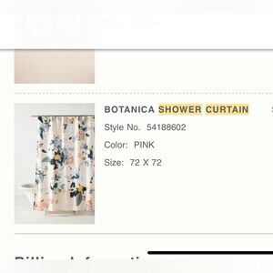 Anthropologie Botanical shower curtain